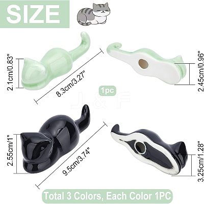 4Pcs 4 Style Porcelain Chinese Writing Brush Holder DJEW-NB0001-10-1
