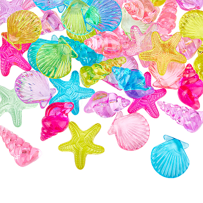 69Pcs 2 Style Transparent Acrylic Beads TACR-AR0001-03-1