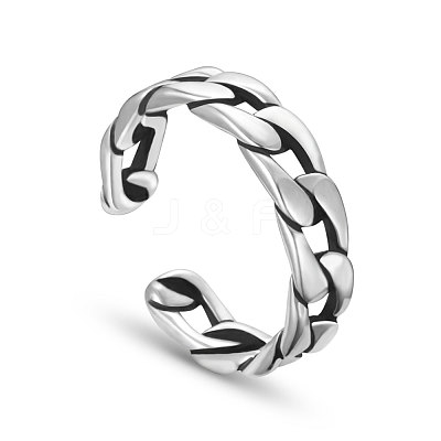 Antique Curb Chain 925 Sterling Silver Cuff Rings JR153A-1