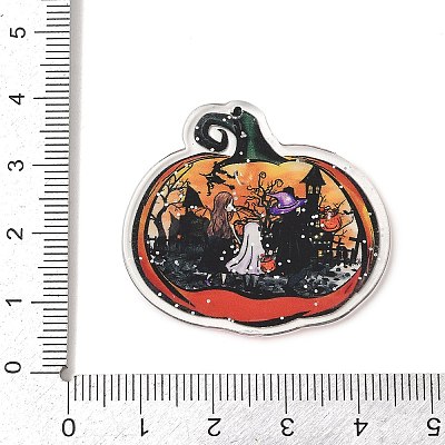 Halloween Printed Acrylic Pendants MACR-I041-02D-1