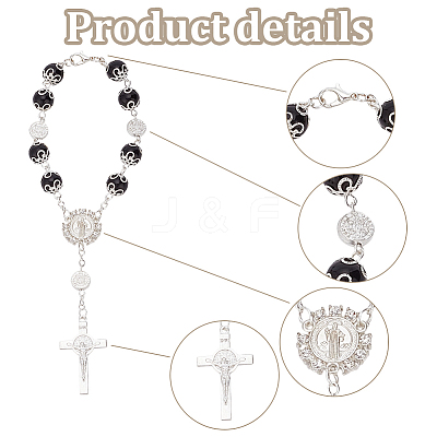 6Pcs 6 Colors Glass Pearl Rosary Bead Bracelets Set BJEW-GO0001-01-1