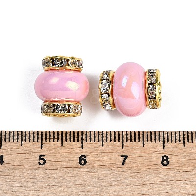 Resin Beads with Brass Rhinestone Rondelle KK-H490-05G-01-1