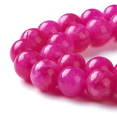 Natural White Jade Imitation Pink Sugilite Beads Strands G-I299-F11-8mm-1