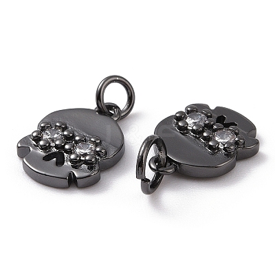 Brass Micro Pave Cubic Zirconia Charms ZIRC-F083-012B-RS-1