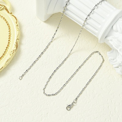 1.5mm Rack Plating Brass Oval Link Chain Necklaces for Women Men MAK-L044-32P-1
