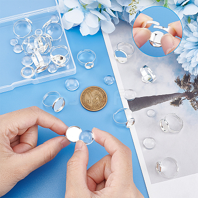 DIY Blank Dome Ring Making Kit DIY-UN0004-76-1