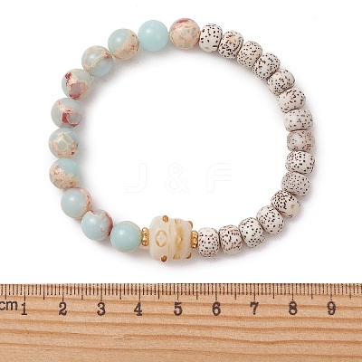 Synthetic Imperial Jasper & Undyed Natural Moon & Star Xingyue Bodhi Beaded Stretch Bracelets for Women BJEW-TA00738-1