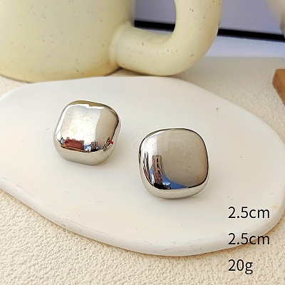 Square Alloy Stud Earrings WG64463-14-1