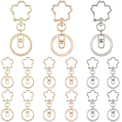18Pcs 3 Colors Alloy Keychain Clasps KEYC-SC0001-73-1