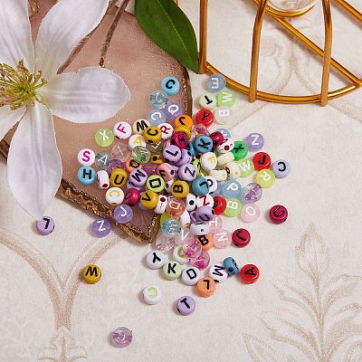 1000Pcs 10 Style Transparent Frosted Acrylic Beads OACR-SZ0001-13-1