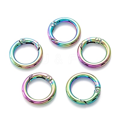 Zinc Alloy Ring Spring Gate Rings PALLOY-M194-01A-MC-1