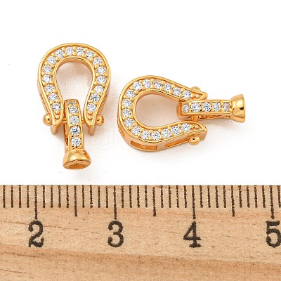 925 Sterling Silver Micro Pave Clear Cubic Zirconia Fold Over Clasps STER-U001-22G-1
