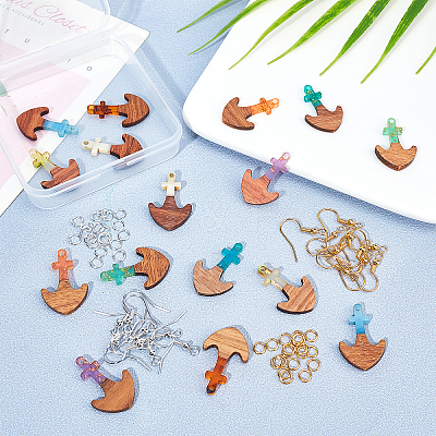 DIY Wooden Dangle Earring Making Kits DIY-OC0006-43-1