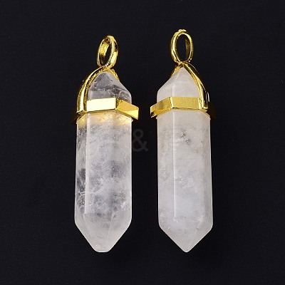 Natural Quartz Crystal Pointed Pendants G-G025-01G-44-1