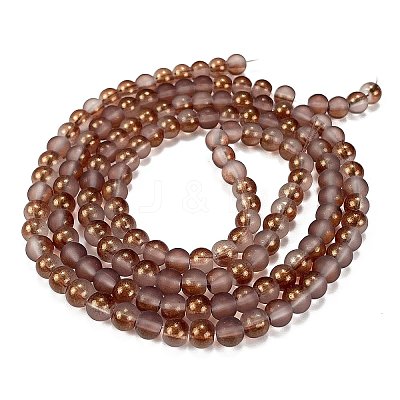 Frosted Transparent Glass Bead Strands GLAA-P065-6mm-13-1