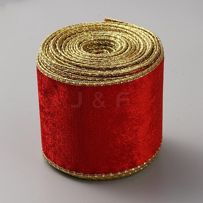 10 Yards Single Face Velvet Wired Ribbon SRIB-WH0011-133A-1