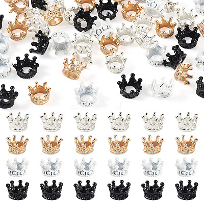 48Pcs 4 Colors Tibetan Style Alloy Europran Beads FIND-TA0010-46-1