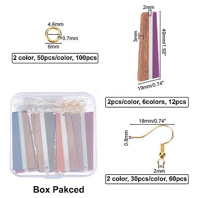 Trapezoid Charm Dangle Earring DIY Making Kit for Girl Women DIY-OC0007-80-1