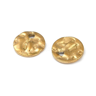 Ion Plating(IP) 304 Stainless Steel Textured Disc Charms STAS-Q336-11A-G-1