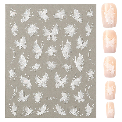 Butterfly Pattern PET Nail Art Stickers MRMJ-WH20017-011A-1