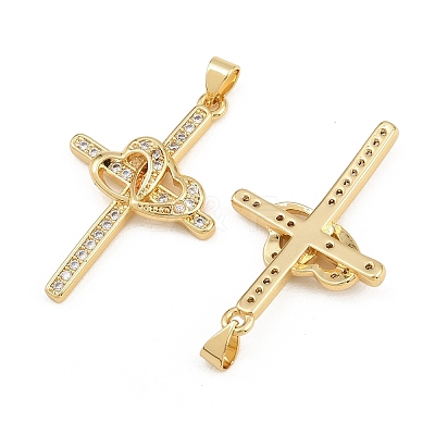 Brass Micro Pave Cubic Zirconia Pendants CU-CBADC6C-11G-03-1