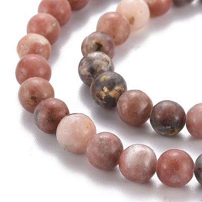 Round Natural Maible and Sesame Jasper/Kiwi Jasper Beads Strands G-S170-6mm-1