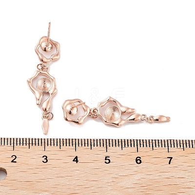925 Sterling Silver Stud Earrings Findings EJEW-B038-05RG-1