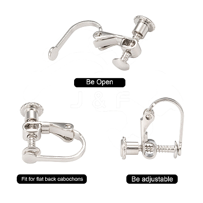 Brass Screw On Clip-on Earring Findings LS-KK-L164-02P-1