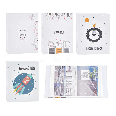 4 Book 4 Patterns Cardboard Cover Interstitial Album Book AJEW-CP0005-38-1
