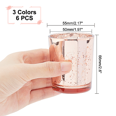 Plated Glass Candle Cups AJEW-GA0001-96-1