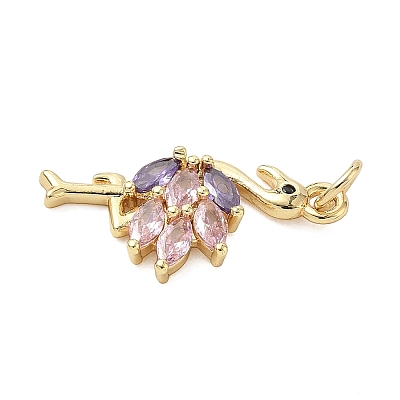 Brass Micro Pave Cubic Zirconia Pendants KK-K368-06A-G-1