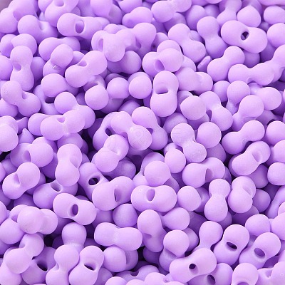 Rubberized Style Glass Seed Beads SEED-Z003-01F-1