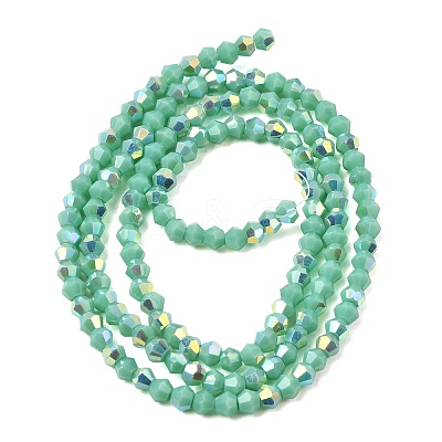 AB Color Plated Opaque Glass Beads Strands GLAA-G127-02J-1