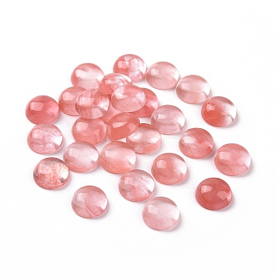 Cherry Quartz Glass Cabochons G-H1596-FR-12mm-21-1