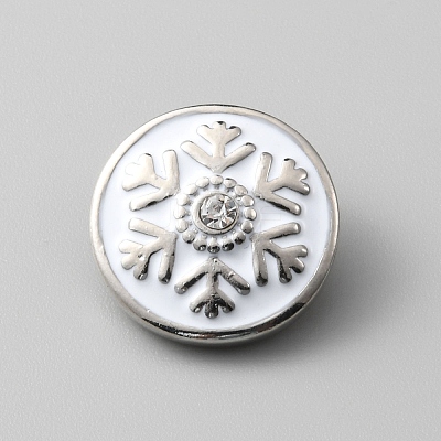 Christmas Theme Alloy Rhinestone Snap Jewelry Buttons FIND-WH0032-64P-1