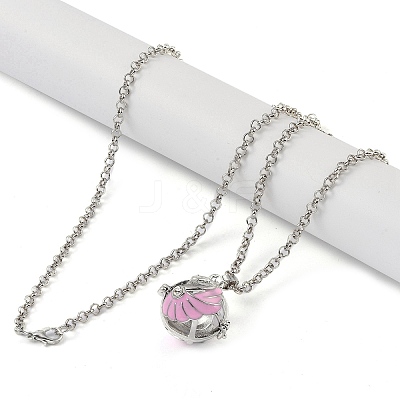 Brass Enamel Pendant Necklaces NJEW-G089-08P-01-1