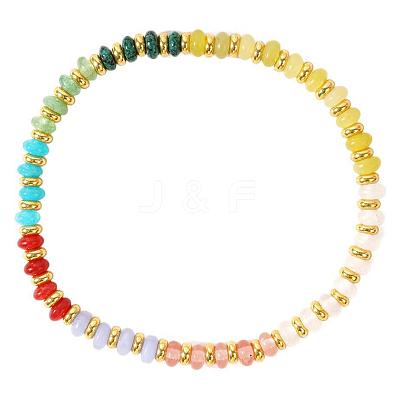 Bohemian Style Natural & Synthetic Gemstone Beads Stretch Bracelets for Women Men GW3673-1