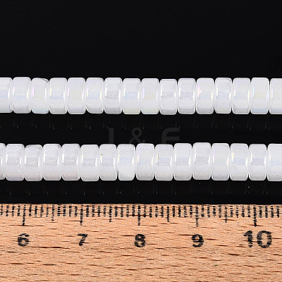 AB Color Plated Imitation Jade Glass Beads Strands GLAA-T026-3x6mm-J01-1