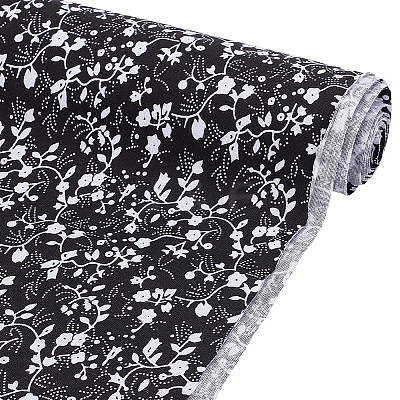 Flower Pattern Cotton Fabric DIY-WH0671-238B-1