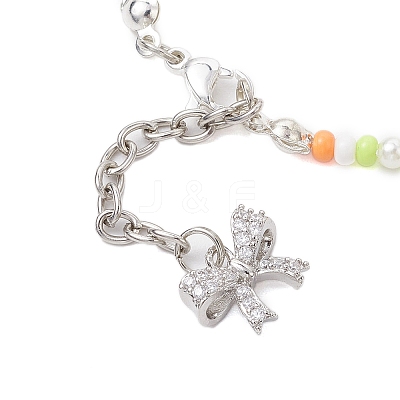 Shell Pearl & Glass Beaded Bracelets for Women BJEW-JB10414-1
