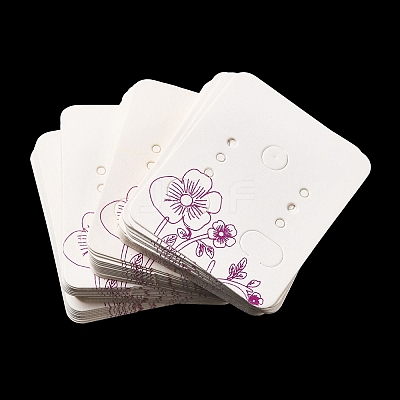50Pcs Rectangle Paper Flower Print Earring Display Cards X1-CDIS-M008-01D-1