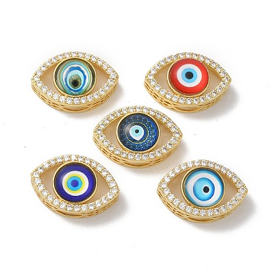 Rack Plating Brass Cubic Zirconia Beads KK-G504-21G-1