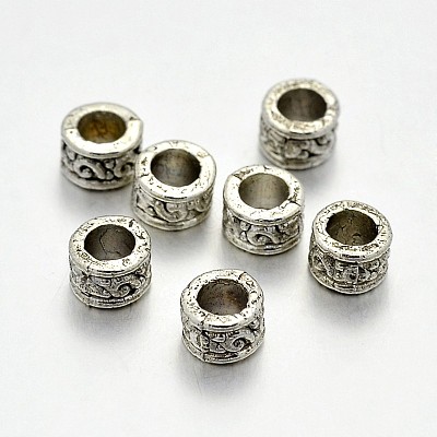 Tibetan Style Alloy Column Spacer Beads X-PALLOY-E381-07AS-NR-1