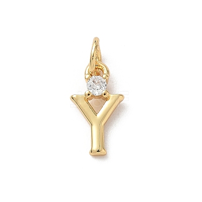Brass Pave Clear Cubic Zirconia Charms KK-A273-01G-Y-1