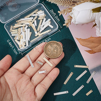 100Pcs 4 Style Brass Pendants KK-BBC0005-59-1