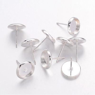 Brass Stud Earring Settings IFIN-Q006-S-1