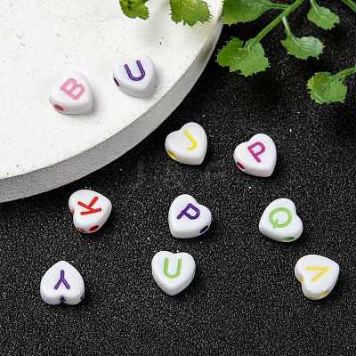 Opaque Acrylic Heart Beads SACR-Q100-M031-1