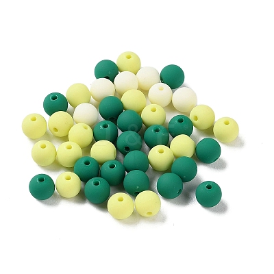 Rubberized Style Imitated Silicone Acrylic Beads MACR-D029-01I-1