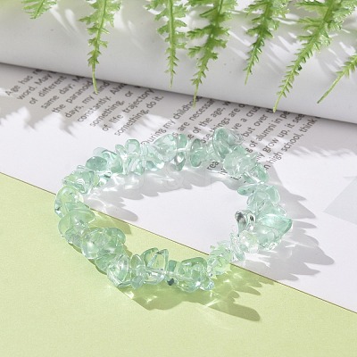 Unisex Chip Glass Beaded Stretch Bracelets BJEW-S143-48-1-1