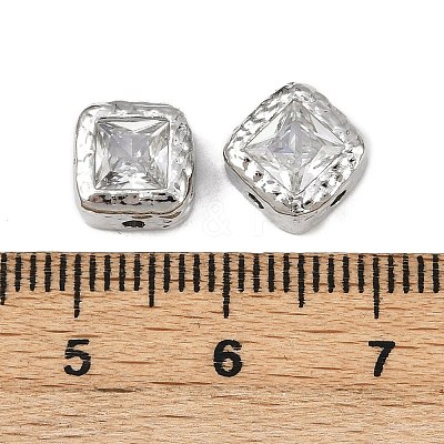 Brass Clear Cubic Zirconia Beads KK-D375-36P-1